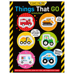 Product image 1 of Sticky Notes Things That Go Activity Book, a sticker activity book for ages 3+, by Make Believe Ideas.