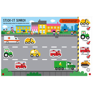 Product image 5 of Sticky Notes Things That Go Activity Book, a sticker activity book for ages 3+, by Make Believe Ideas.