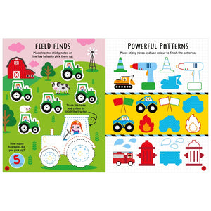 Product image 7 of Sticky Notes Things That Go Activity Book, a sticker activity book for ages 3+, by Make Believe Ideas.