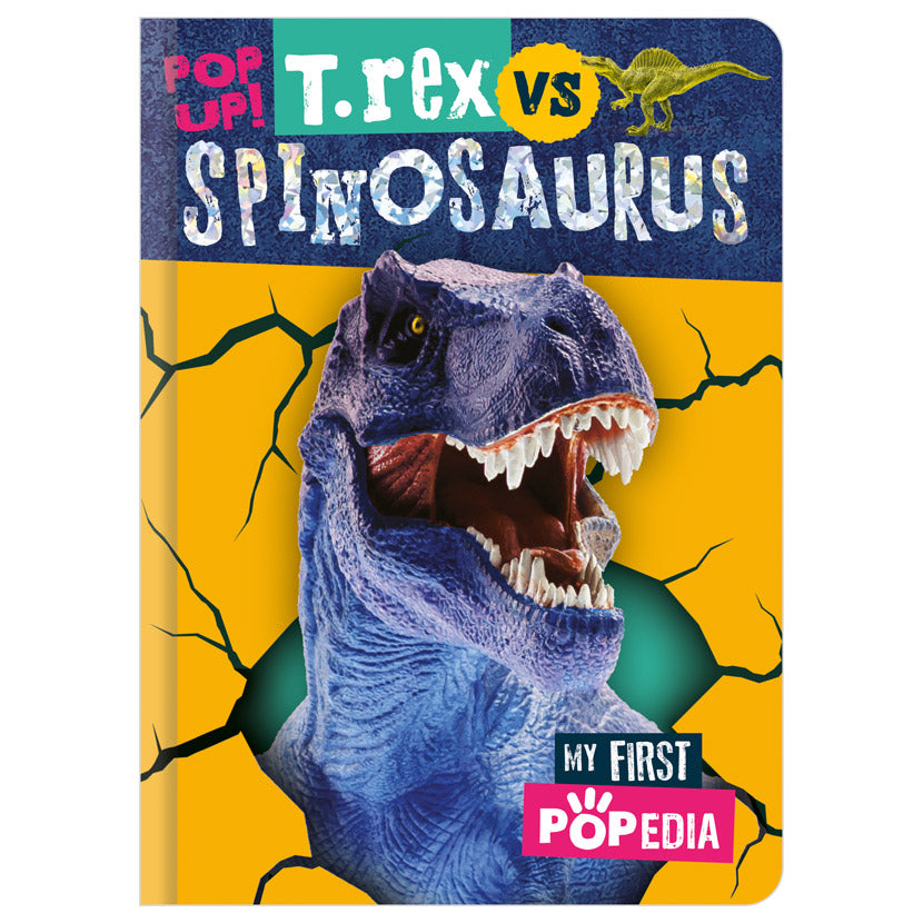 Product image 1 of T. rex vs Spinosaurus, a board book for ages 0+, by Make Believe Ideas.