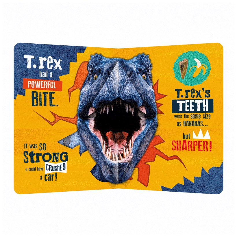 Product image 5 of T. rex vs Spinosaurus, a board book for ages 0+, by Make Believe Ideas.