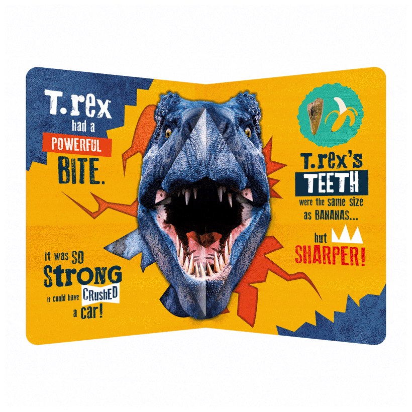 Product image 7 of T. rex vs Spinosaurus, a board book for ages 0+, by Make Believe Ideas.