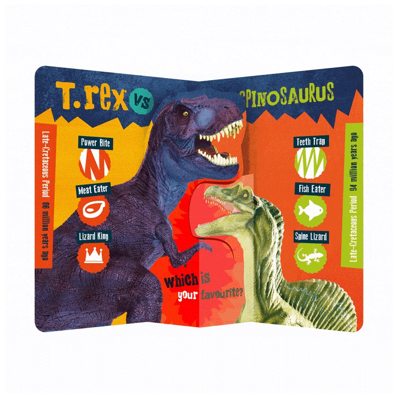 Product image 20 of T. rex vs Spinosaurus, a board book for ages 0+, by Make Believe Ideas.