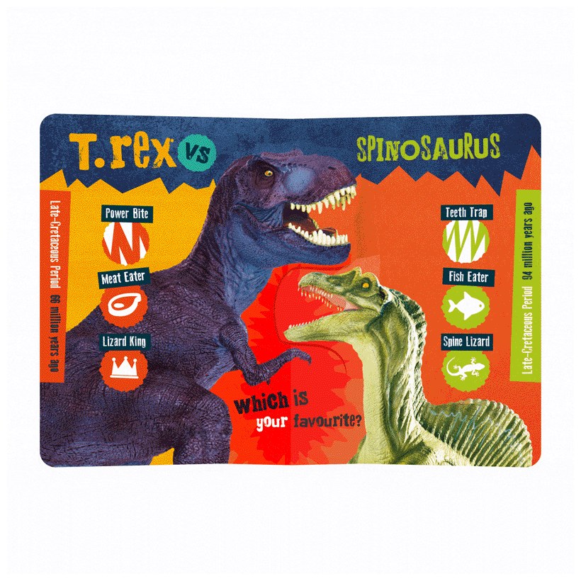 Product image 26 of T. rex vs Spinosaurus, a board book for ages 0+, by Make Believe Ideas.