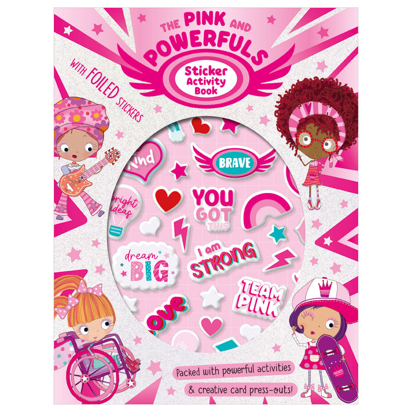 Product image 1 of The Pink and Powerfuls, a sticker activity book for ages 5+, by Make Believe Ideas.