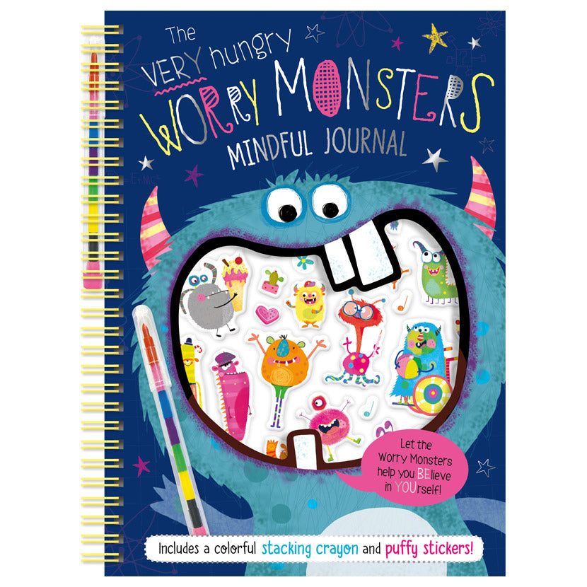 Product image 1 of The Very Hungry Worry Monsters Mindful Journal, a sticker activity book for ages 4+, by Make Believe Ideas.