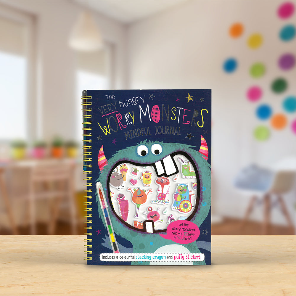 Product image 2 of The Very Hungry Worry Monsters Mindful Journal, a sticker activity book for ages 4+, by Make Believe Ideas.