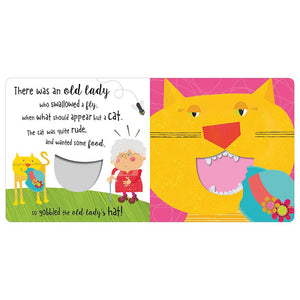 Product image 2 of There Was an Old Lady Who Swallowed a Fly, a board book for ages 0+, by Make Believe Ideas.