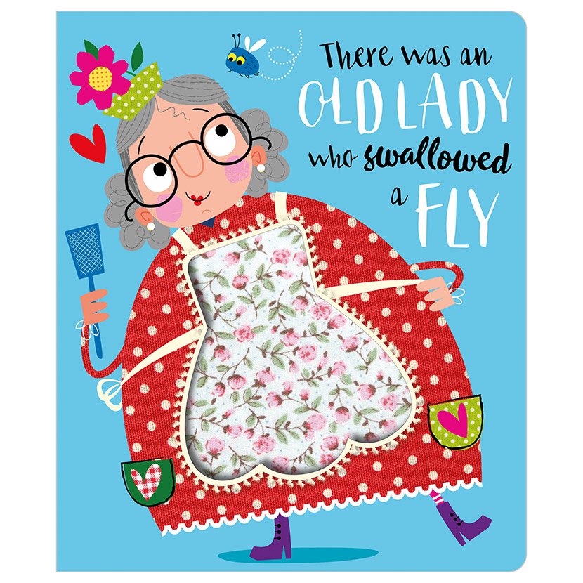 Product image 1 of There Was an Old Lady Who Swallowed a Fly, a board book for ages 0+, by Make Believe Ideas.