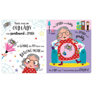 Product image 3 of There Was an Old Lady Who Swallowed a Fly, a board book for ages 0+, by Make Believe Ideas.