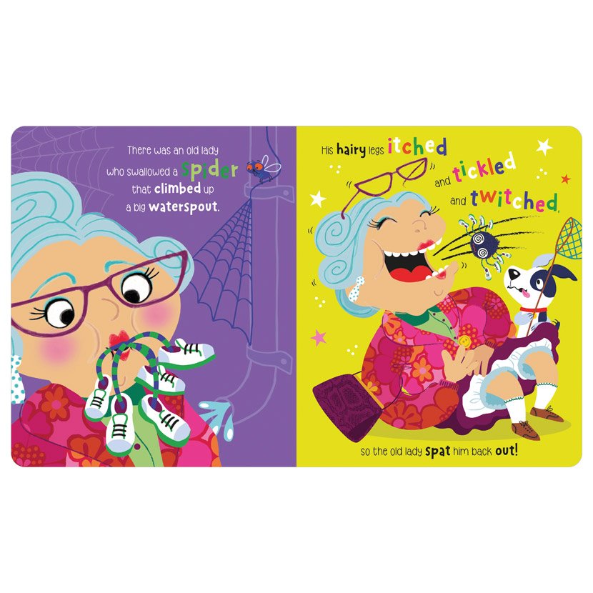 Product image 4 of There was an Old Lady Who Swallowed a Fly, a board book for ages 0+, by Make Believe Ideas.
