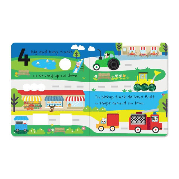 Product image 3 of Touch and Explore 5 Big and Busy Trucks, a board book by Make Believe Ideas.