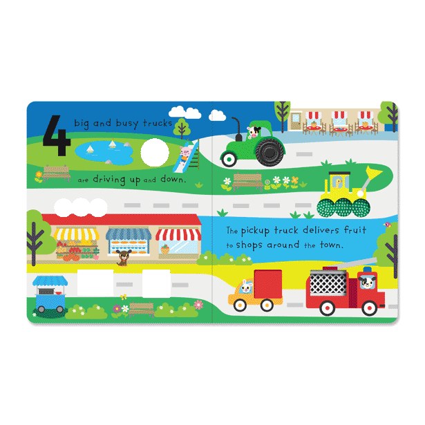 Product image 4 of Touch and Explore 5 Big and Busy Trucks, a board book by Make Believe Ideas.