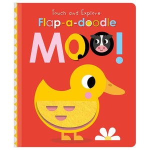 Product image 1 of Touch and Explore Flap-a-Doodle Moo!, a board book by Make Believe Ideas.