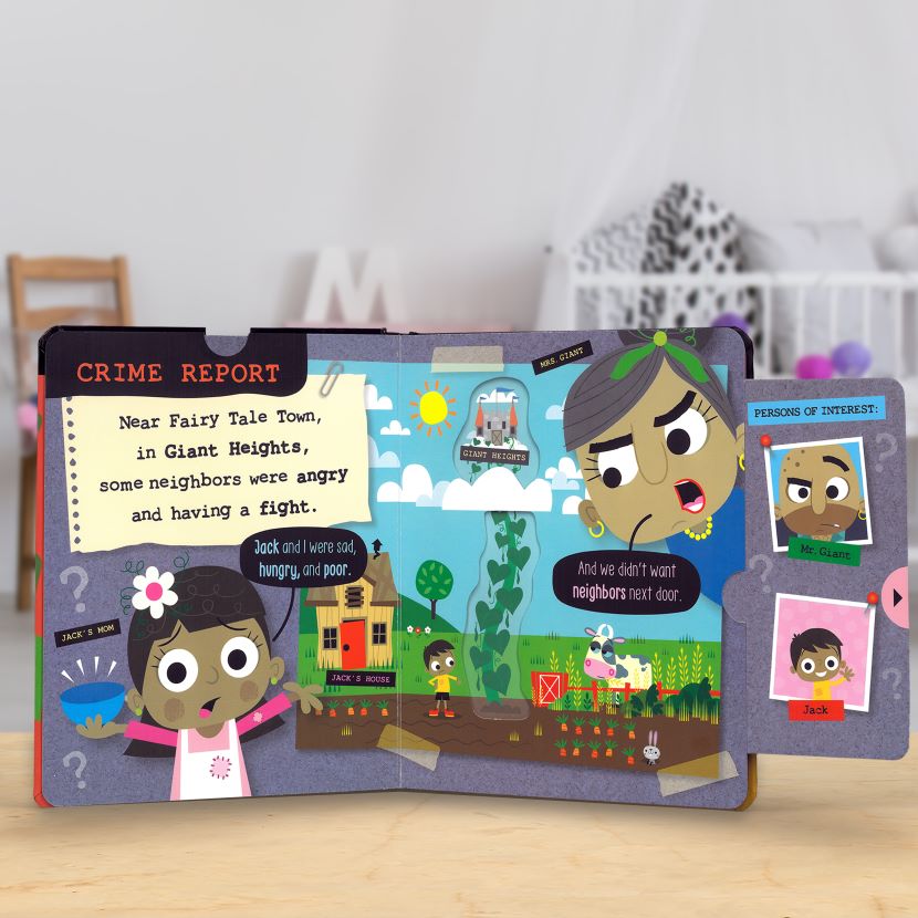 Product image 4 of True Crime Fairy Tales Jack and the Beanstalk, a board book for ages 0+, by Make Believe Ideas.