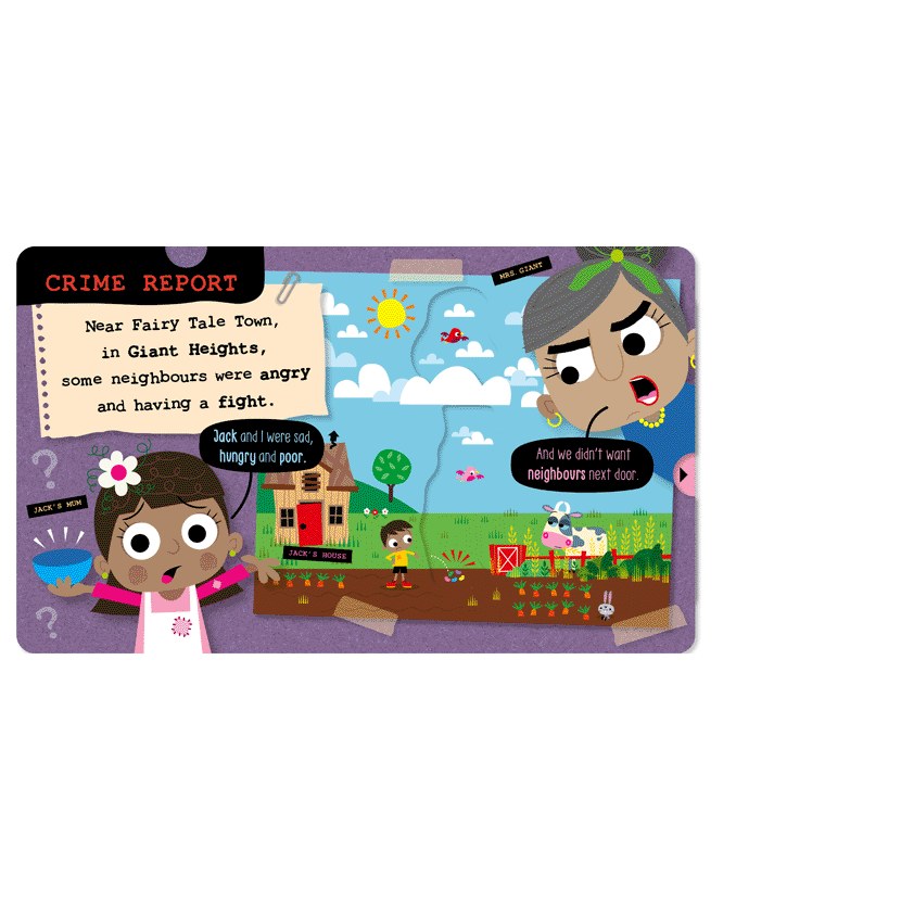Product image 6 of True Crime Fairy Tales Jack and the Beanstalk, a board book for ages 0+, by Make Believe Ideas.
