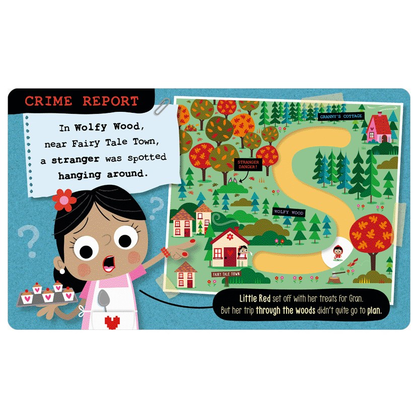 Product image 9 of True Crime Fairy Tales Little Red Riding Hood, a board book for ages 0+, by Make Believe Ideas.