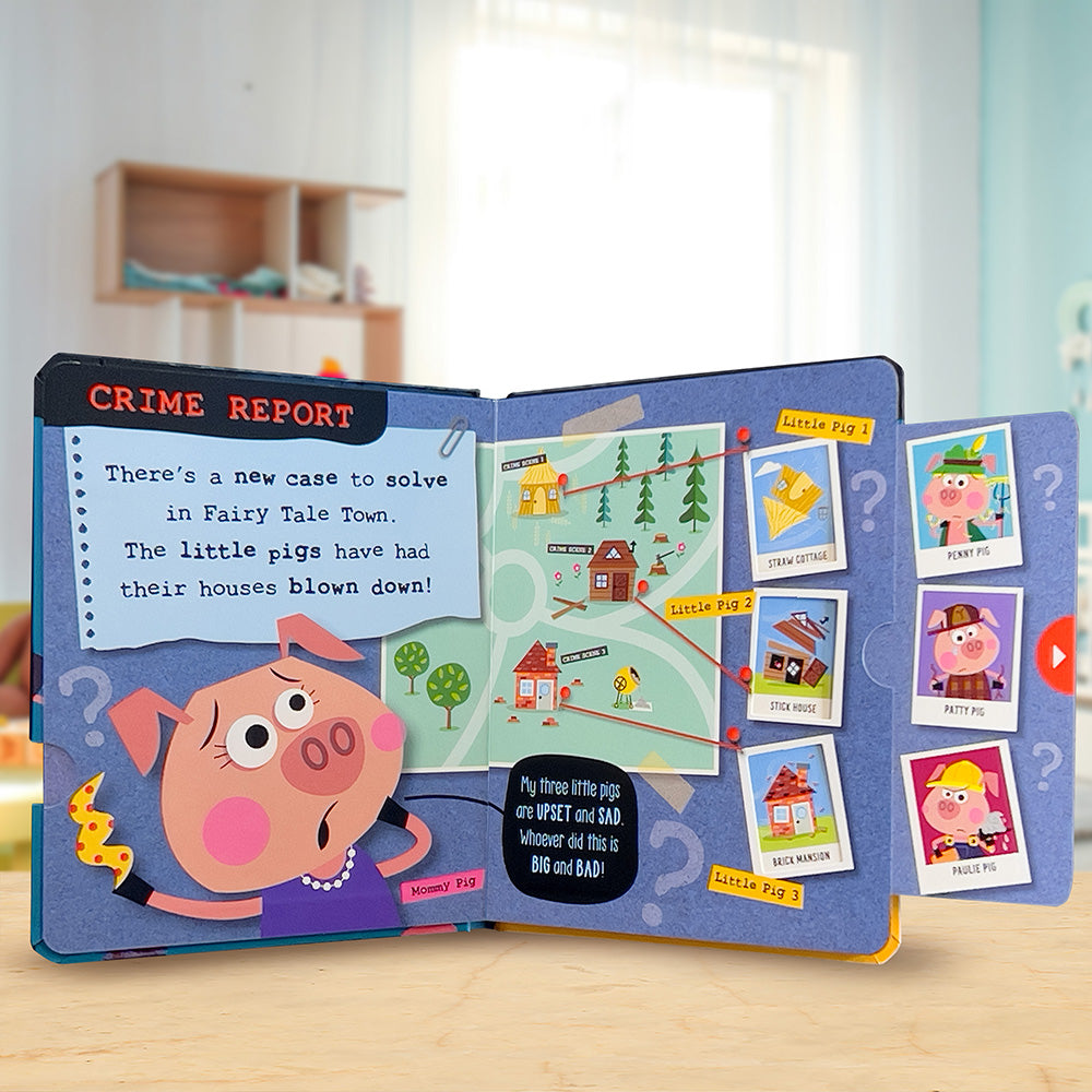 Product image 3 of True Crime Fairy Tales The Three Little Pigs, a board book for ages 0+, by Make Believe Ideas.
