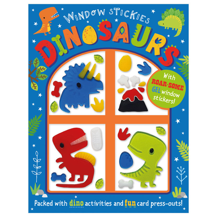 Product image 1 of Window Stickies Dinosaurs, a sticker activity book for ages 3+, by Make Believe Ideas.