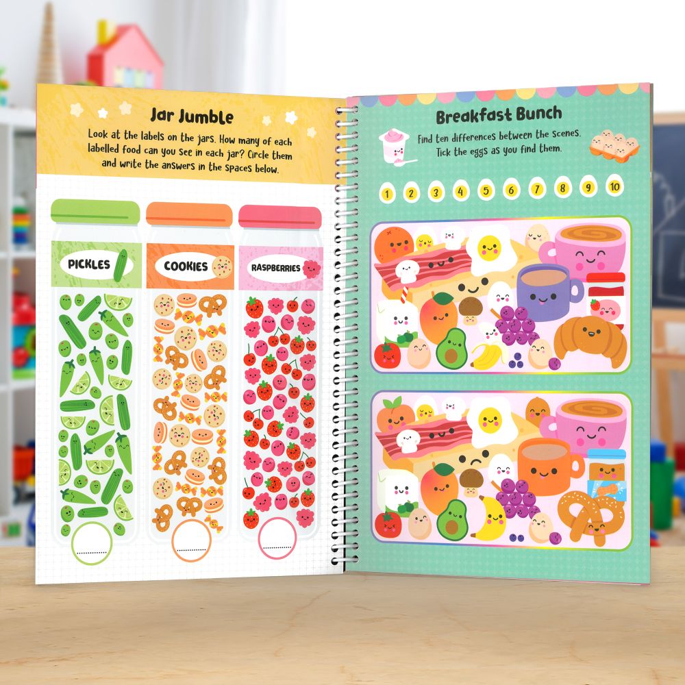 Product image 4 of Wipe Clean: Foodie Cuties, a sticker activity book for ages 4+, by Make Believe Ideas.