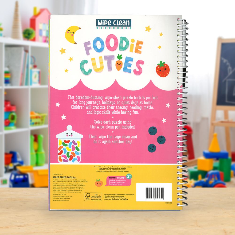 Product image 6 of Wipe Clean: Foodie Cuties, a sticker activity book for ages 4+, by Make Believe Ideas.