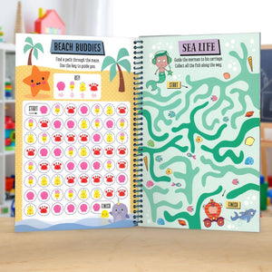 Product image 3 of Wipe Clean: Mega Mazes, a sticker activity book for ages 4+, by Make Believe Ideas.