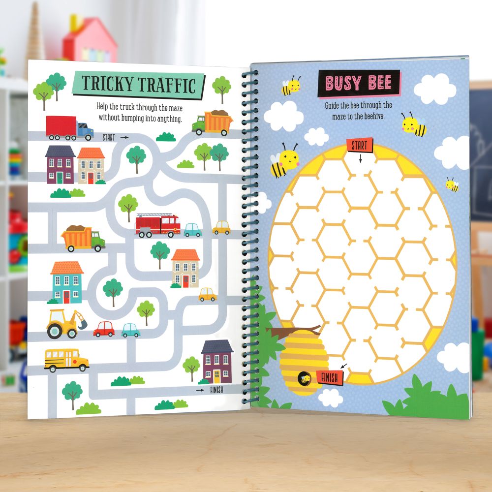 Product image 4 of Wipe Clean: Mega Mazes, a sticker activity book for ages 4+, by Make Believe Ideas.