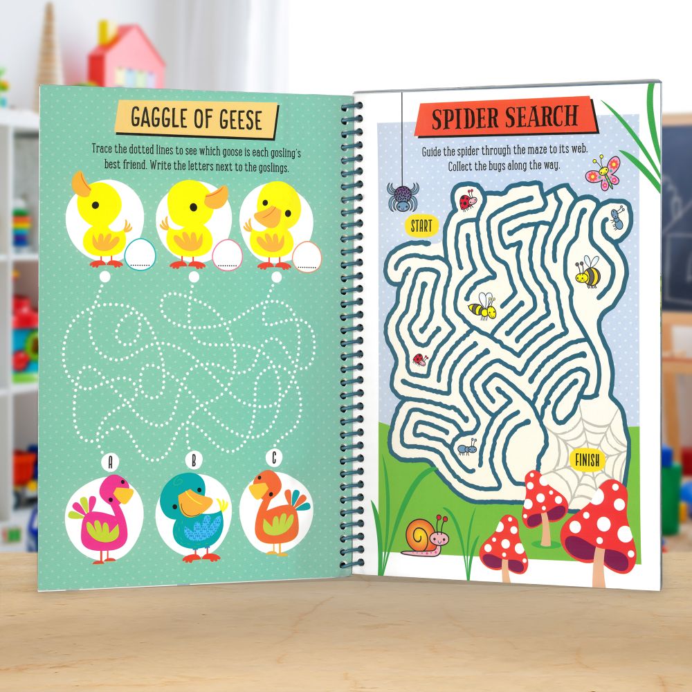 Product image 5 of Wipe Clean: Mega Mazes, a sticker activity book for ages 4+, by Make Believe Ideas.