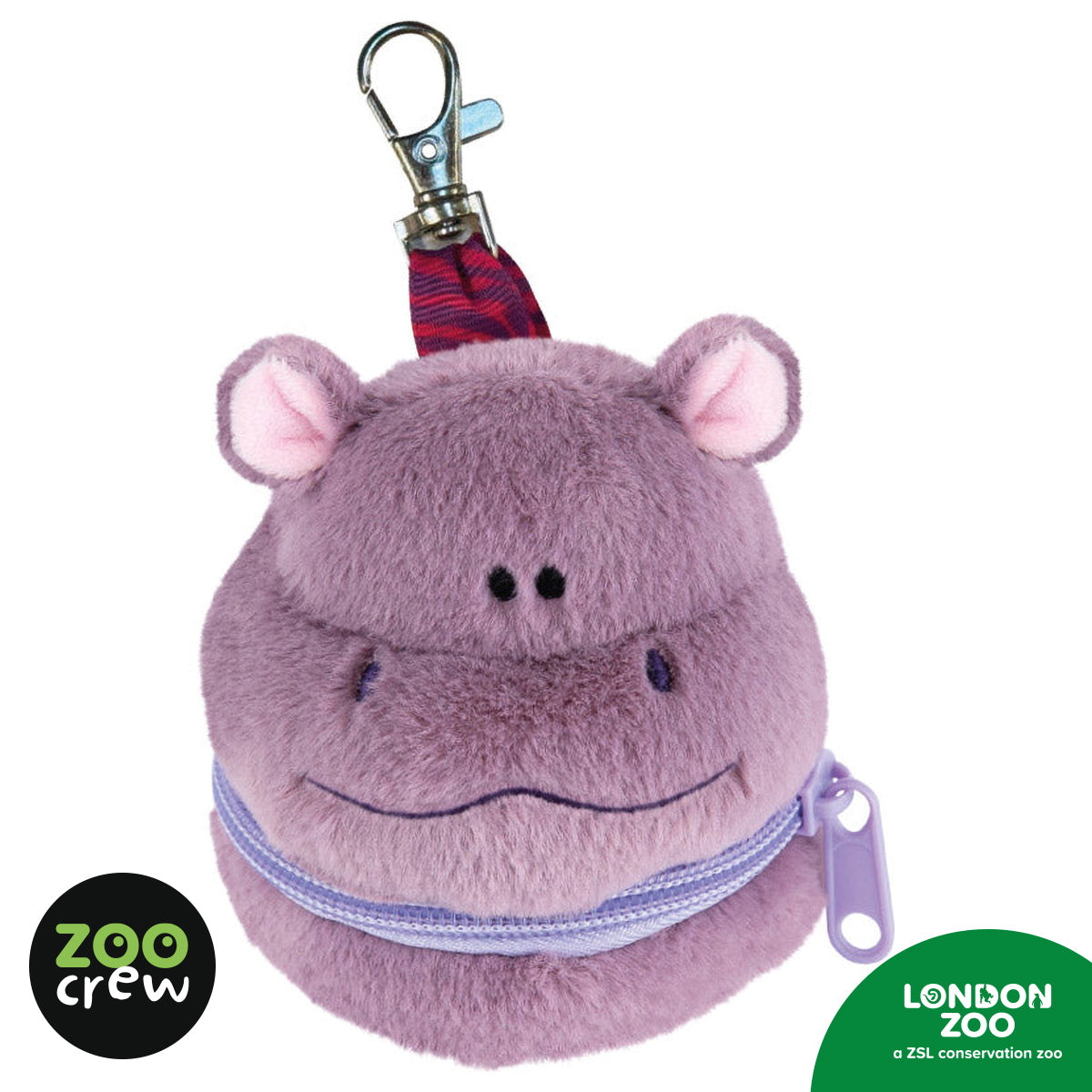 Product image 1 of Zippazoo Bag Buddy Pygmy Hippo, a stationery item for ages 3+, by Make Believe Ideas.
