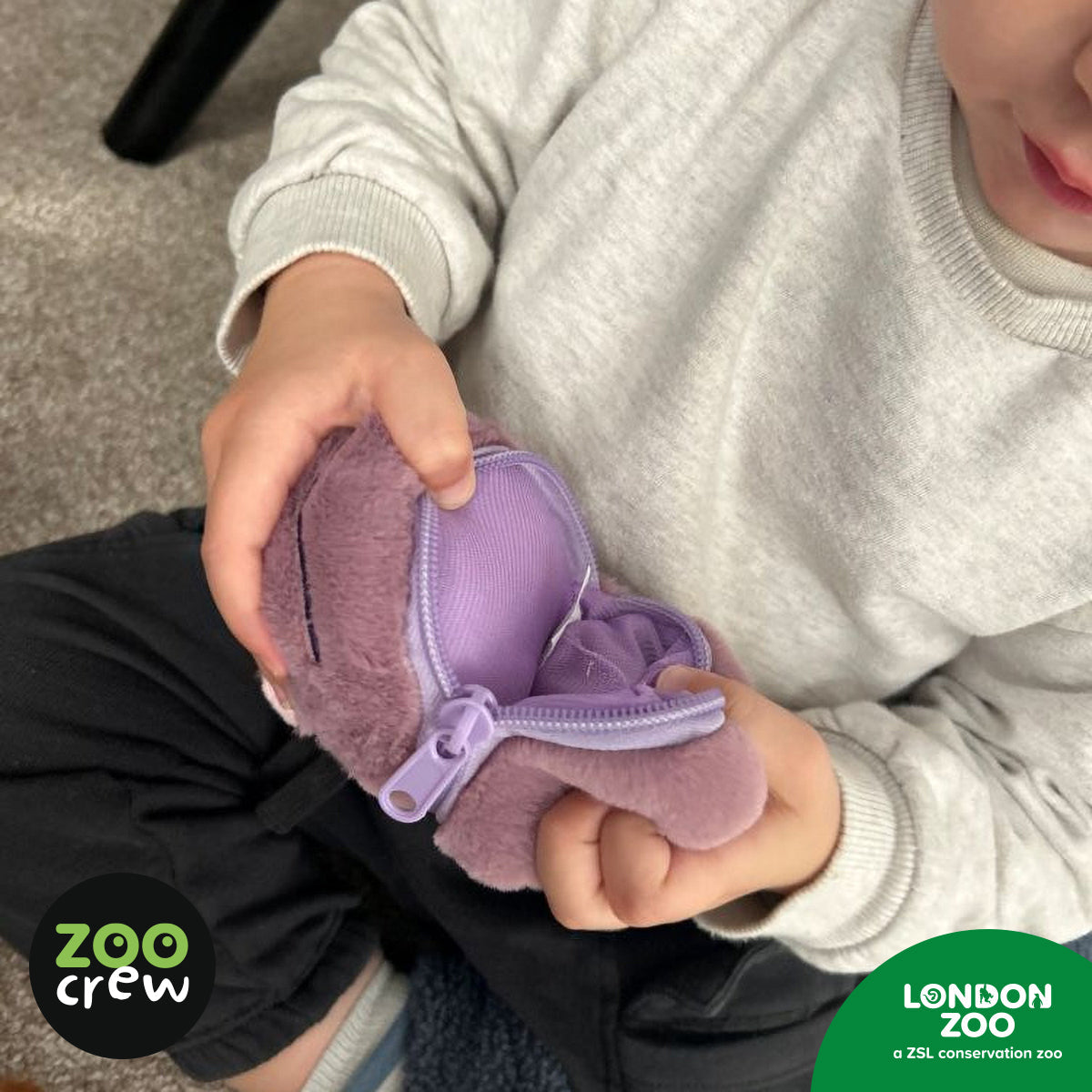 Product image 5 of Zippazoo Bag Buddy Pygmy Hippo, a stationery item for ages 3+, by Make Believe Ideas.